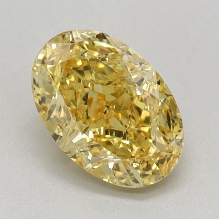 0.75 Ct. Fancy Vivid Yellow Oval Lab Grown Diamond