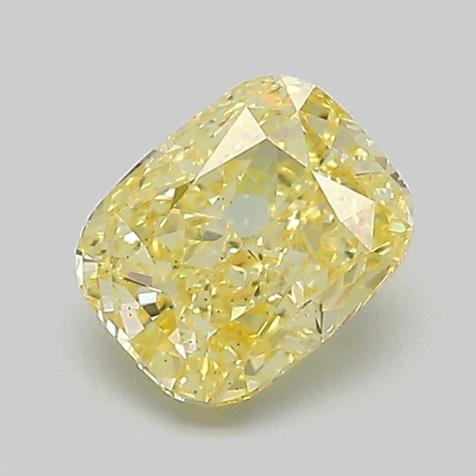 1.06 Ct. Fancy Vivid Yellow Cushion Lab Grown Diamond