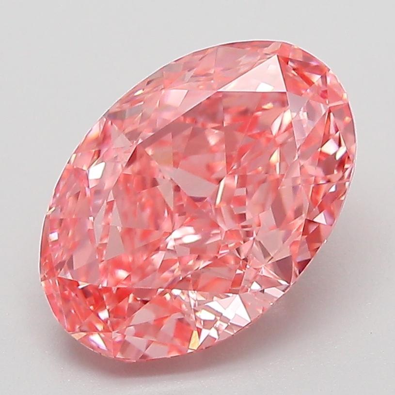 3.01 Ct. Fancy Vivid Pink Oval Lab Grown Diamond
