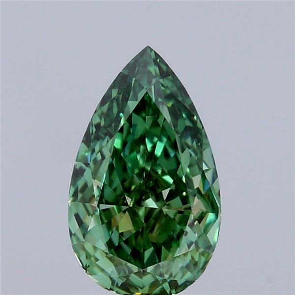 1.06 Ct. Fancy Vivid Green Pear Lab Grown Diamond