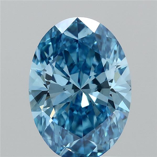 1.69 Ct. Fancy Vivid Blue Oval Lab Grown Diamond