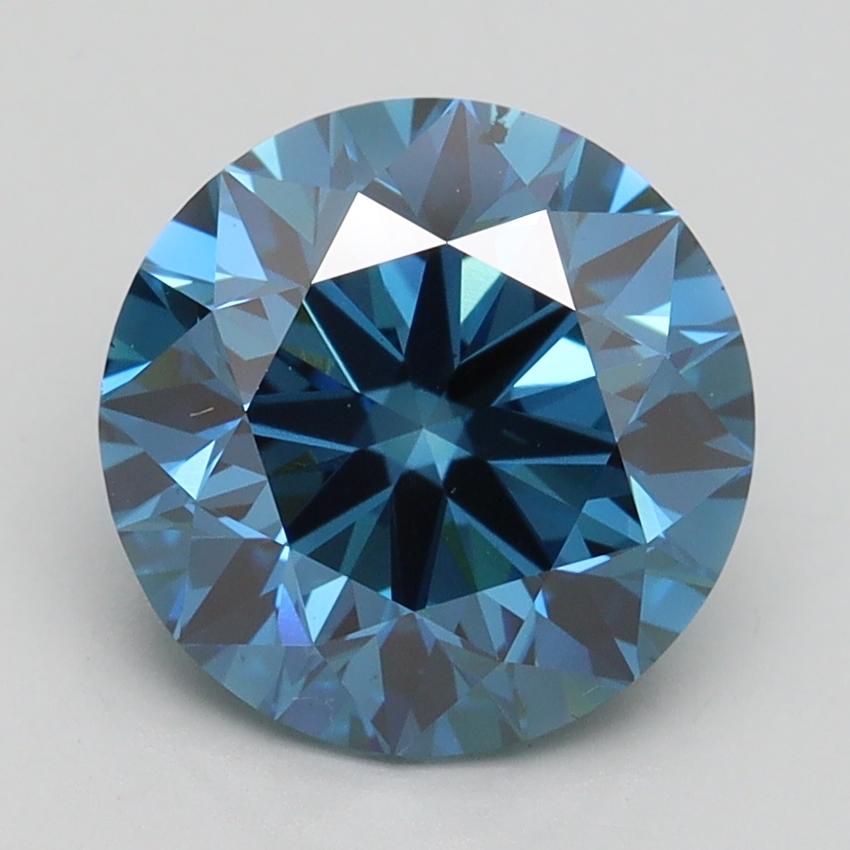 3.02 Ct. Fancy Vivid Blue Round Lab Grown Diamond