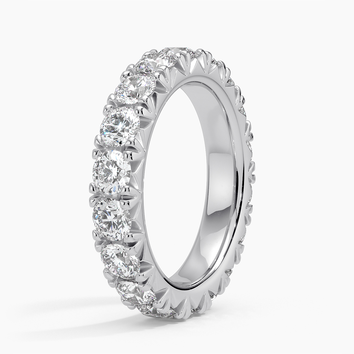 Platinum French Pavé Eternity Diamond Ring (3 ct. tw.)