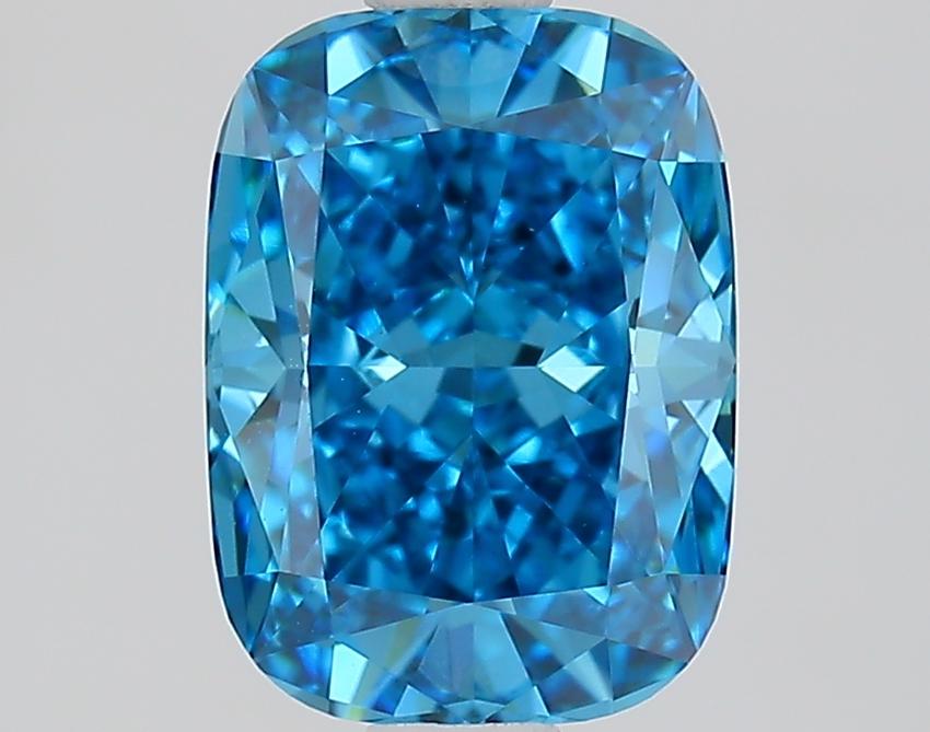 1.52 Ct. Fancy Vivid Blue Cushion Lab Grown Diamond