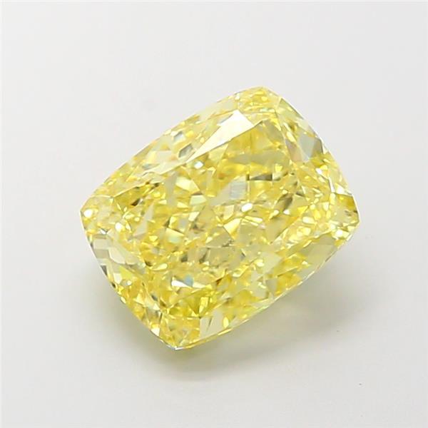 3.05 Ct. Fancy Intense Yellow Cushion Lab Grown Diamond