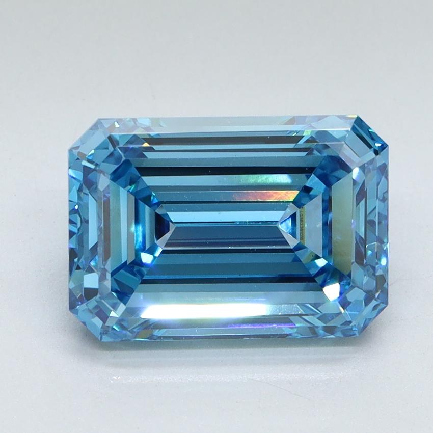 3.54 Ct. Fancy Vivid Malibu Blue Emerald Lab Grown Diamond