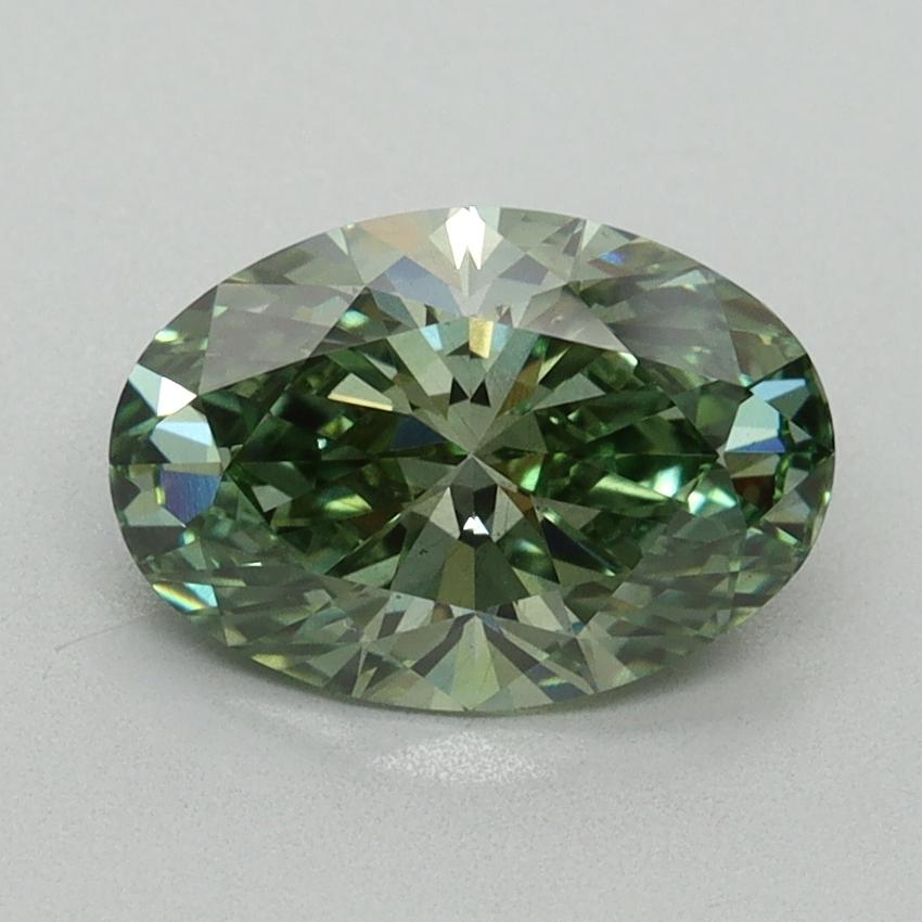 1.64 Ct. Fancy Vivid Green Oval Lab Grown Diamond