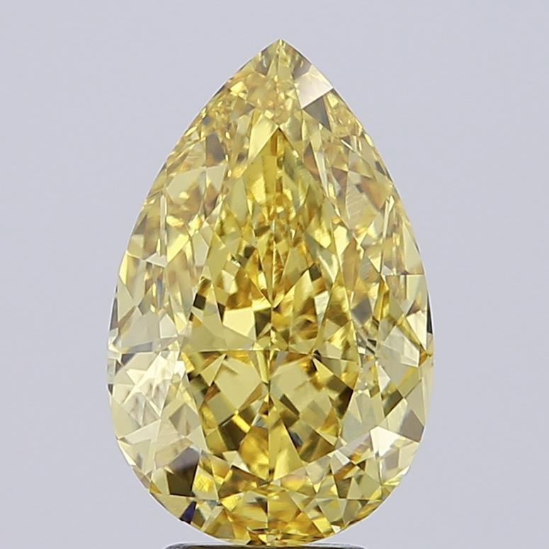 5.45 Ct. Fancy Vivid  Yellow Pear Lab Grown Diamond