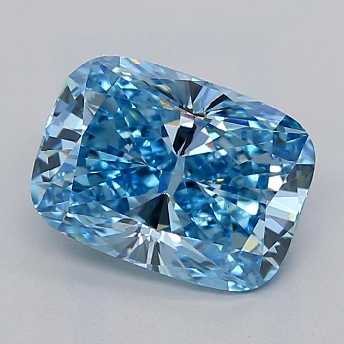 2.10 Ct. Fancy Vivid  Blue Cushion Lab Grown Diamond