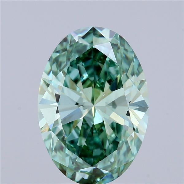 3.00 Ct. Fancy Vivid Green Oval Lab Grown Diamond