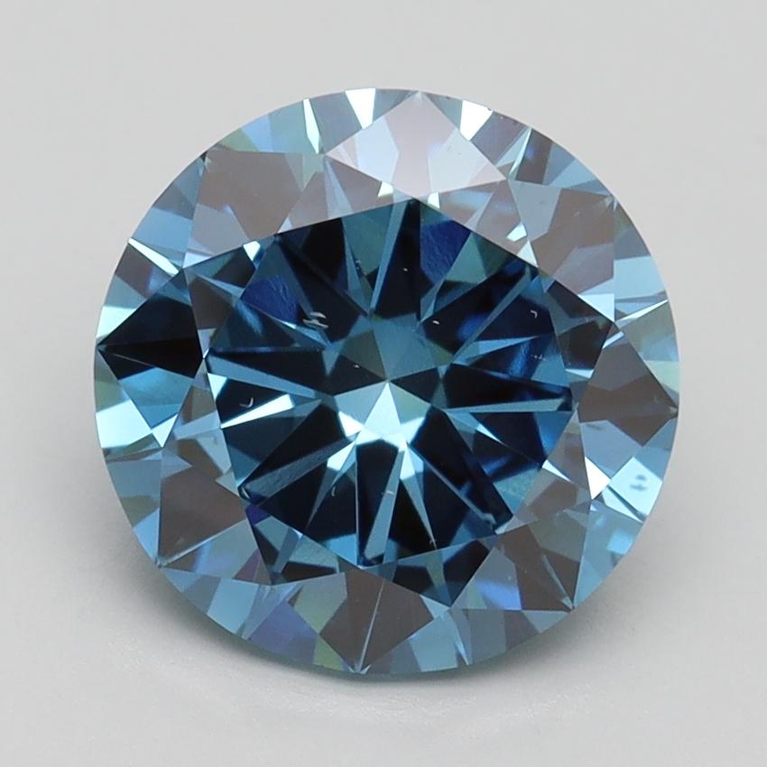 3.00 Ct. Fancy Vivid Blue Round Lab Grown Diamond