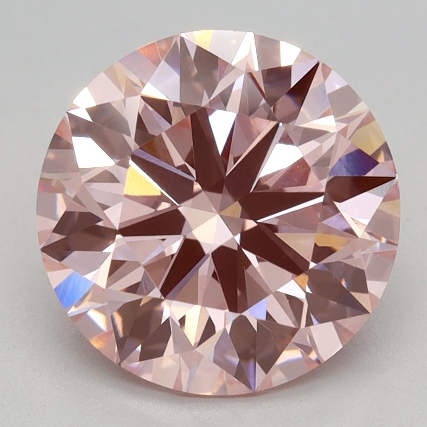 2.60 Ct. Fancy Vivid Pink Round Lab Grown Diamond