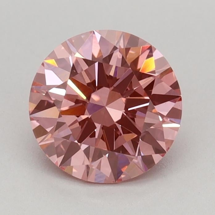 0.77 Ct. Fancy Vivid Pink Round Lab Grown Diamond