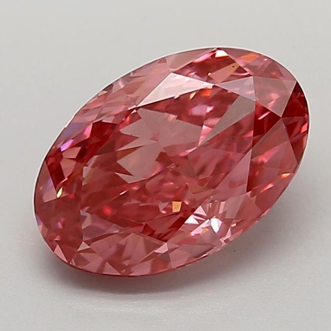 3.02 Ct. Fancy Vivid  Pink Oval Lab Grown Diamond