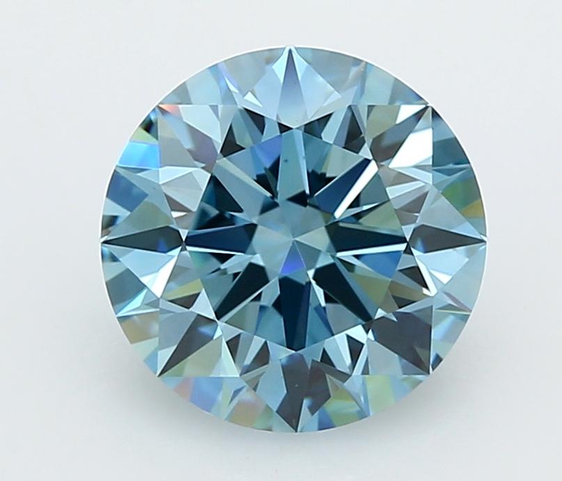 3.28 Ct. Fancy Vivid  Blue Round Lab Grown Diamond