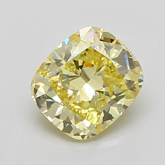 2.33 Ct. Fancy Intense Yellow Cushion Lab Grown Diamond