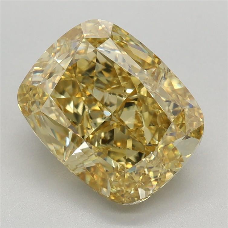 3.04 Ct. Fancy Vivid Yellow Cushion Lab Grown Diamond