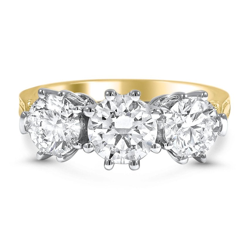 Custom Classic Three Stone Engagement Ring