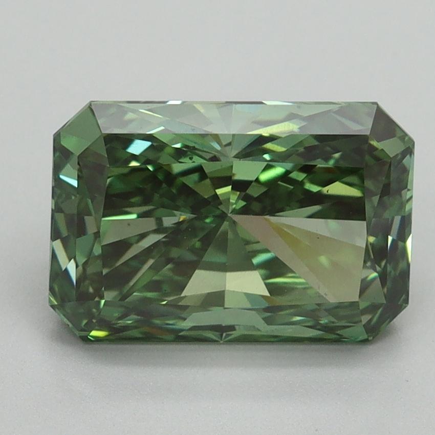 3.08 Ct. Fancy Vivid Pacific Green Radiant Lab Grown Diamond