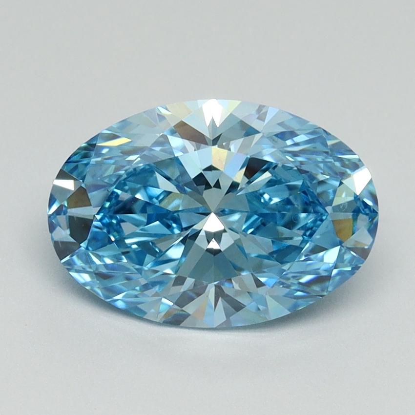 2.14 Ct. Fancy Vivid Blue Oval Lab Grown Diamond