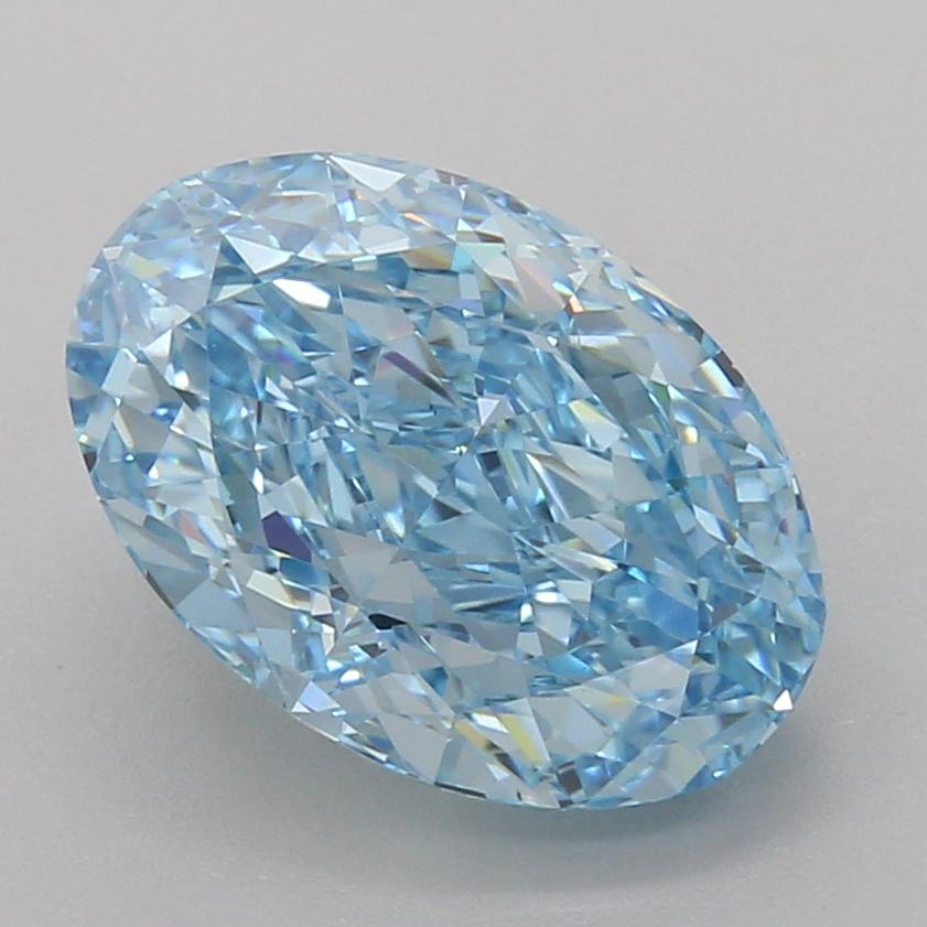 5.05 Ct. Fancy Vivid Blue Oval Lab Grown Diamond