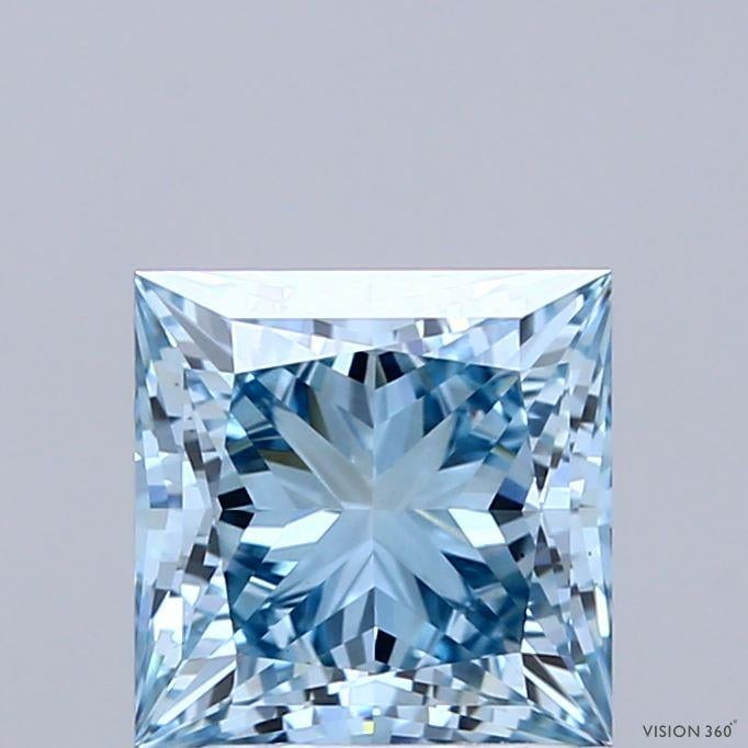 2.02 Ct. Fancy Vivid  Blue Princess Lab Grown Diamond