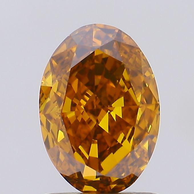0.93 Ct. Fancy Intense Orange Oval Lab Grown Diamond