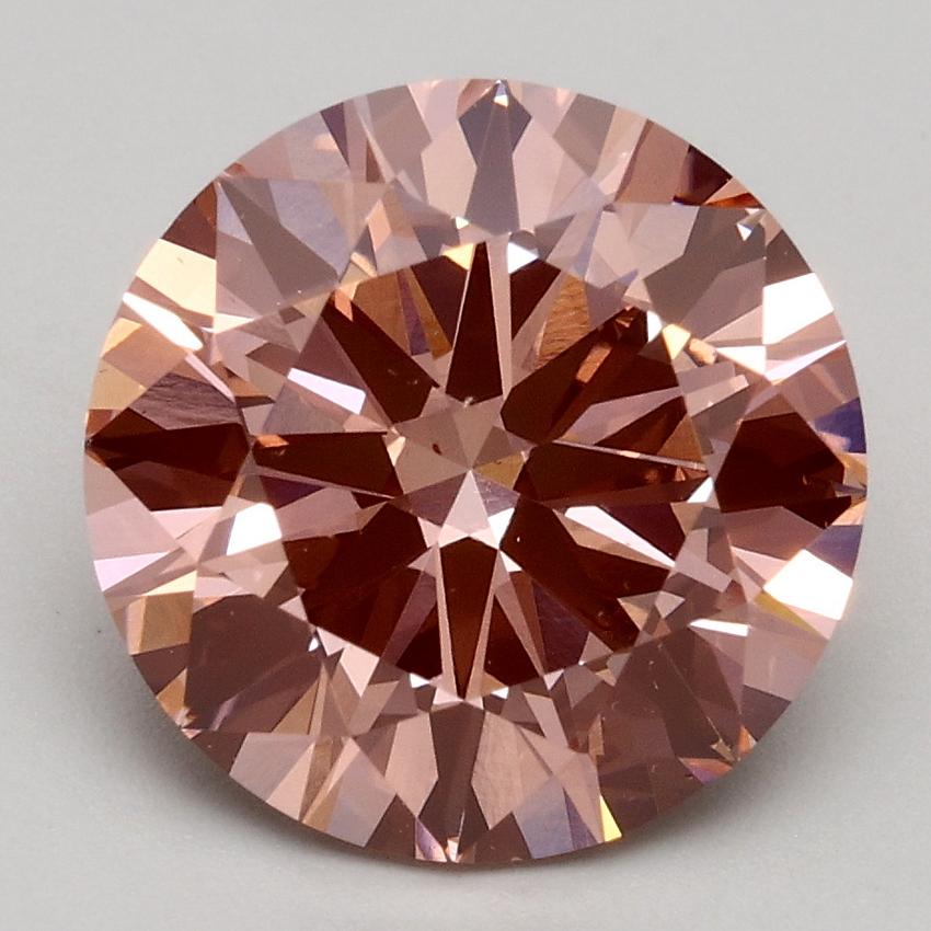 3.03 Ct. Fancy Intense Pink Round Lab Grown Diamond