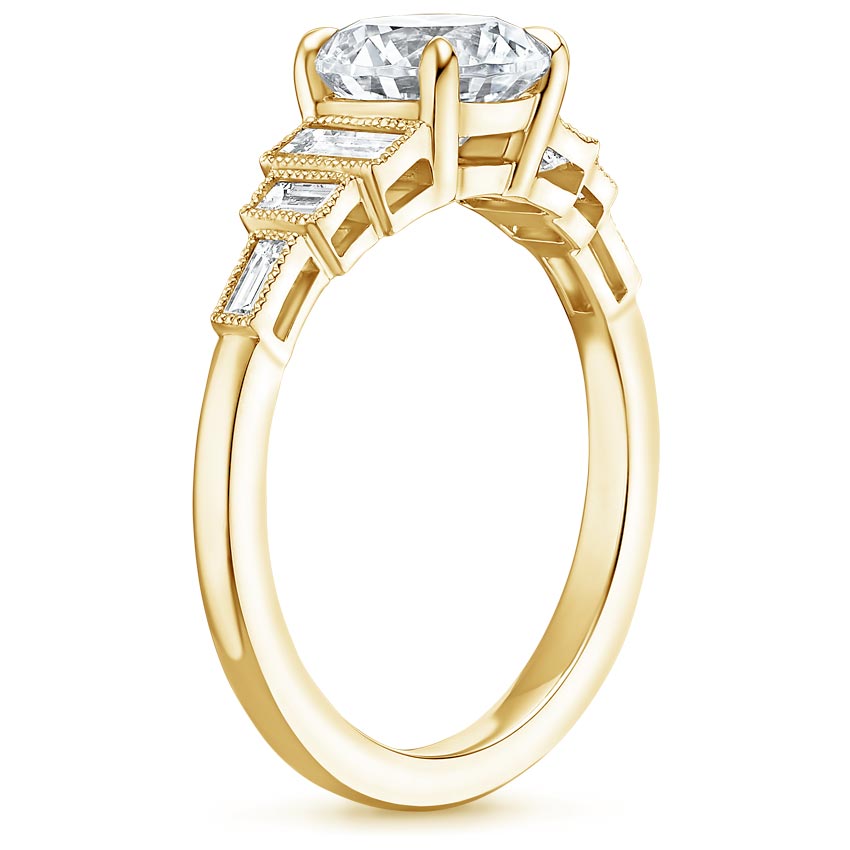 18K Yellow Gold Adele Diamond Ring, large side view