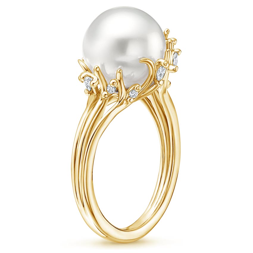 Cotillion Cultured Pearl and Diamond Cocktail Ring - Brilliant Earth