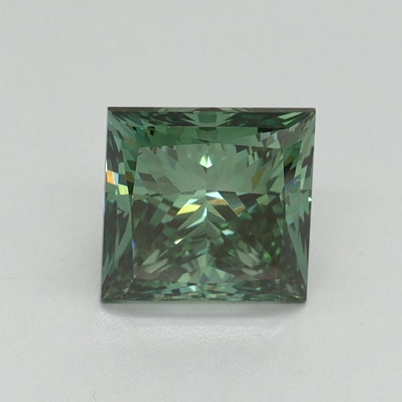 1.03 Ct. Fancy Vivid Green Princess Lab Grown Diamond