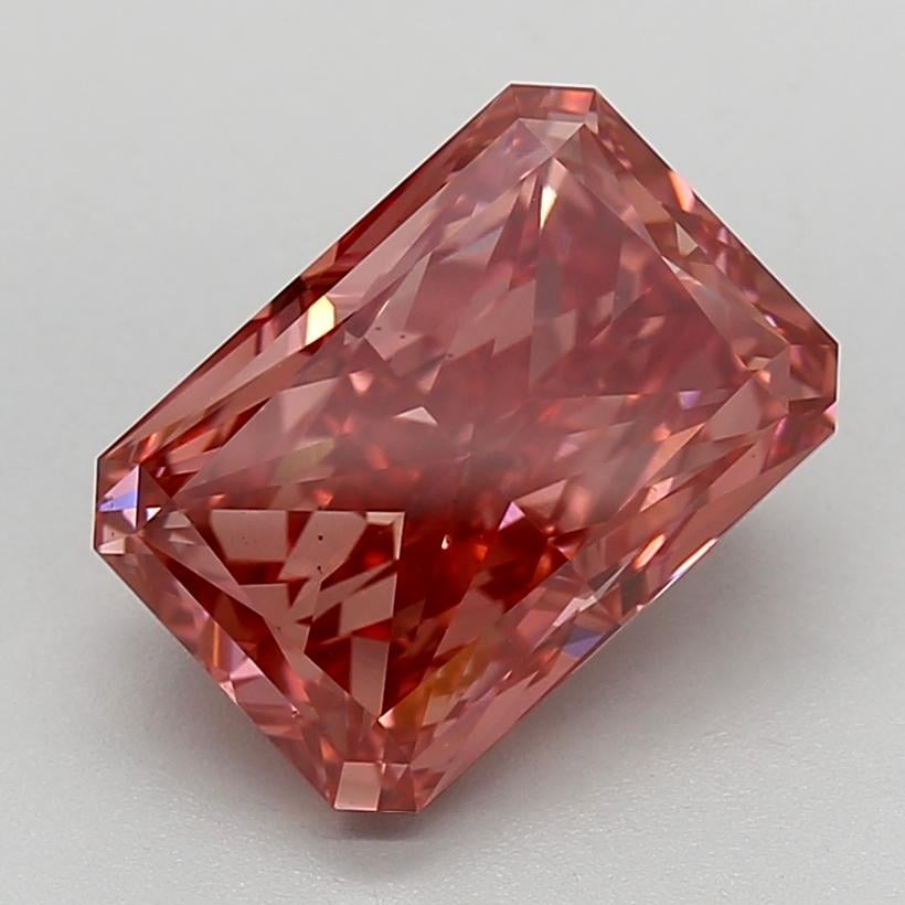 5.32 Ct. Fancy Vivid  Pink Radiant Lab Grown Diamond