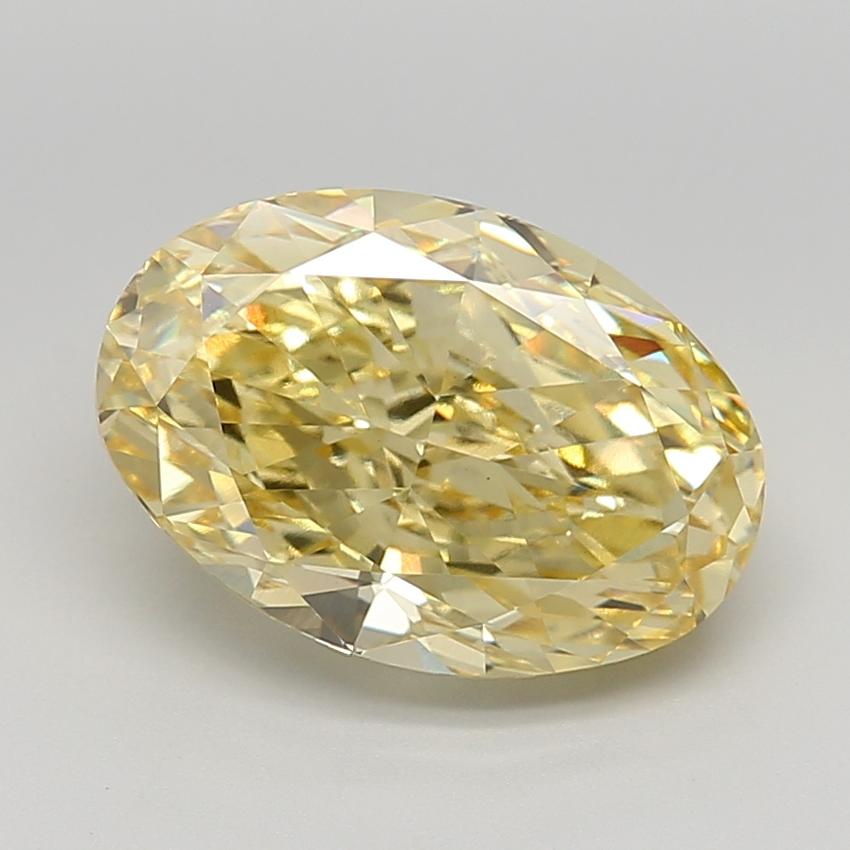 6.04 Ct. Fancy Vivid  Yellow Oval Lab Grown Diamond