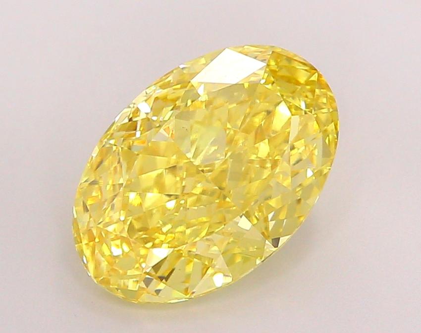 5.09 Ct. Fancy Vivid Yellow Oval Lab Grown Diamond