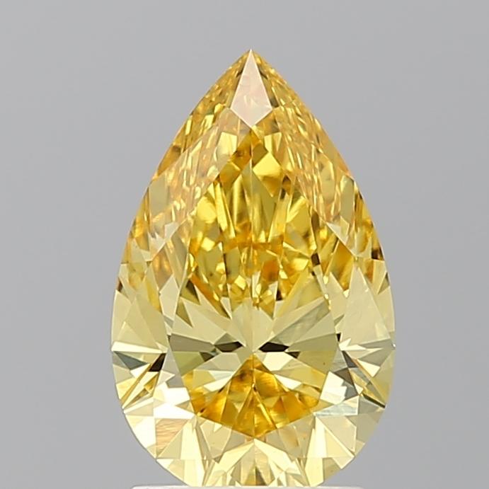 2.01 Ct. Fancy Vivid Yellow Pear Lab Grown Diamond