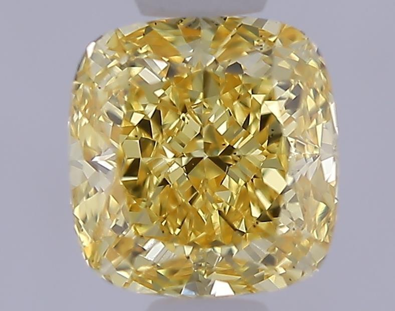 1.04 Ct. Fancy Intense  Yellow Cushion Lab Grown Diamond