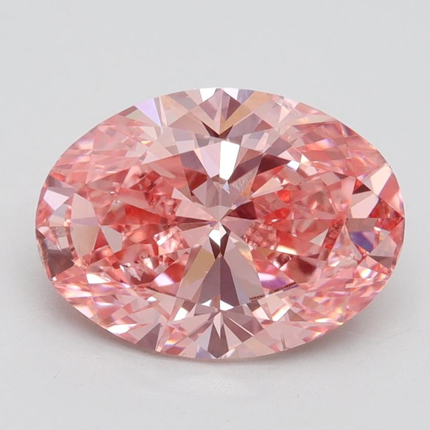 3.02 Ct. Fancy Vivid Pink Oval Lab Grown Diamond