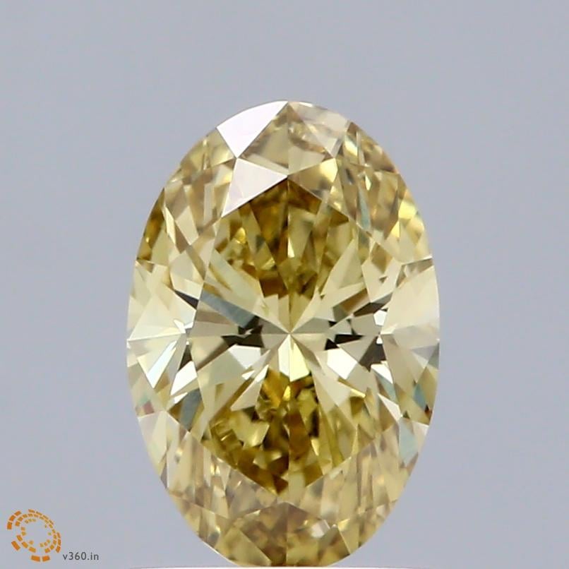 0.92 Ct. Fancy Intense  Yellow Oval Lab Grown Diamond