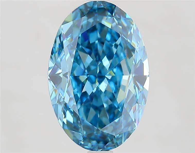 4.74 Ct. Fancy Vivid  Blue Oval Lab Grown Diamond
