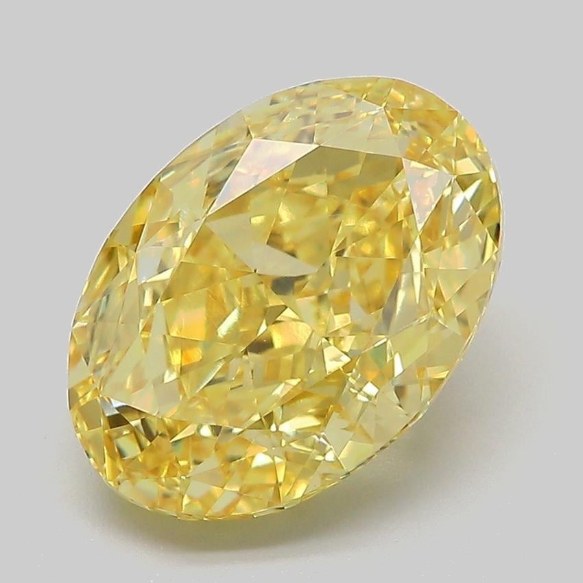 5.24 Ct. Fancy Vivid Yellow Oval Lab Grown Diamond