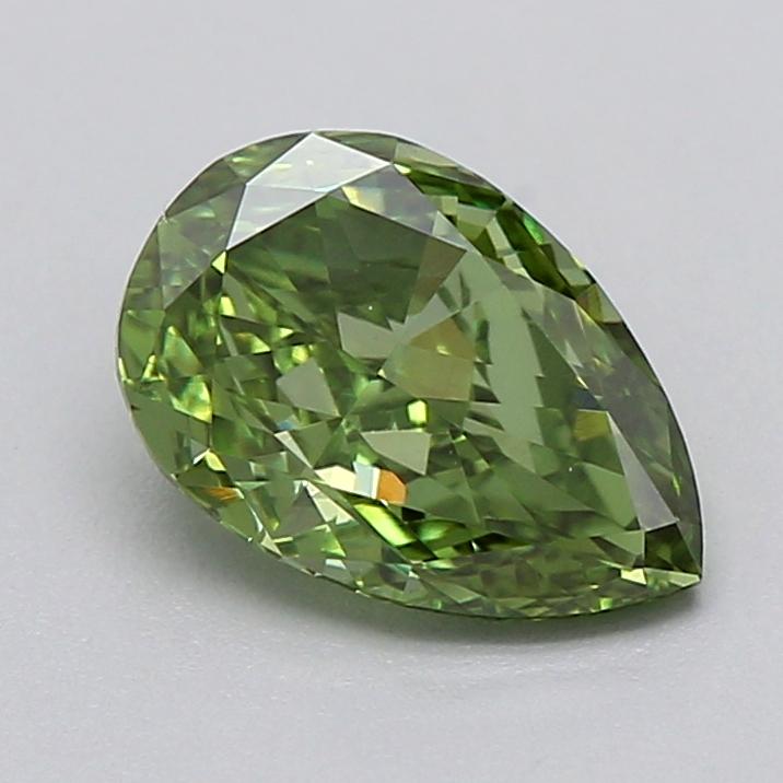 0.64 Ct. Fancy Vivid  Green Pear Lab Grown Diamond