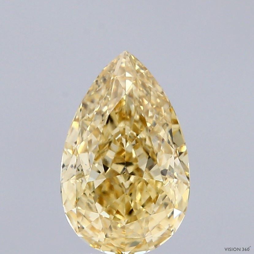 2.03 Ct. Fancy Intense Yellow Pear Lab Grown Diamond