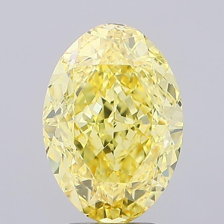 4.59 Ct. Fancy Vivid Yellow Oval Lab Grown Diamond