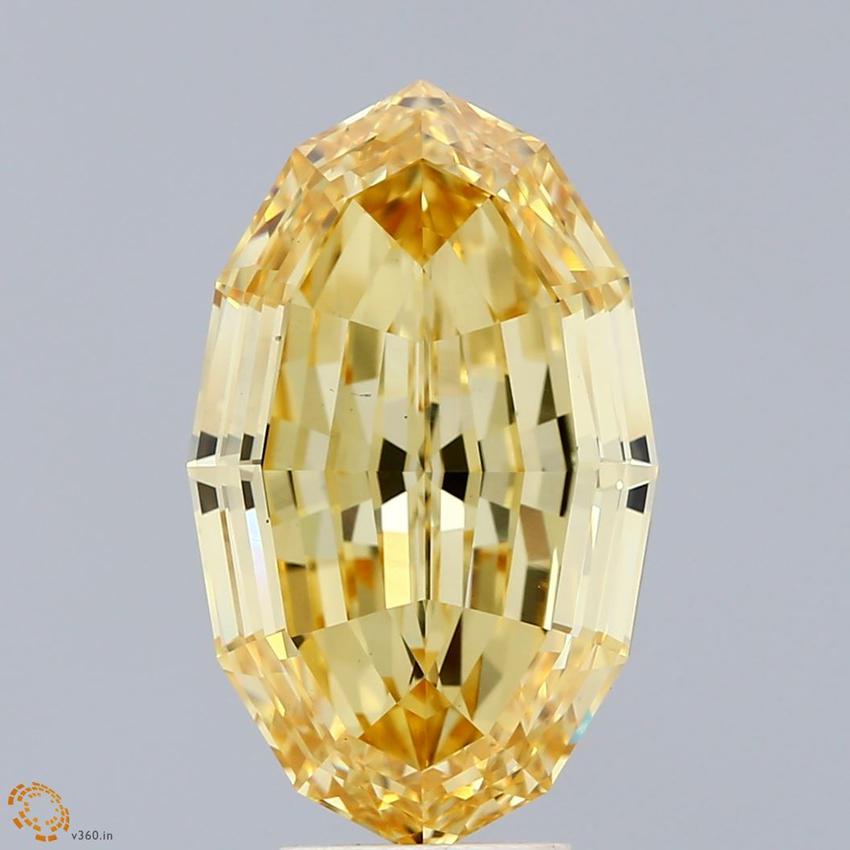 7.05 Ct. Fancy Intense Yellow Oval Lab Grown Diamond