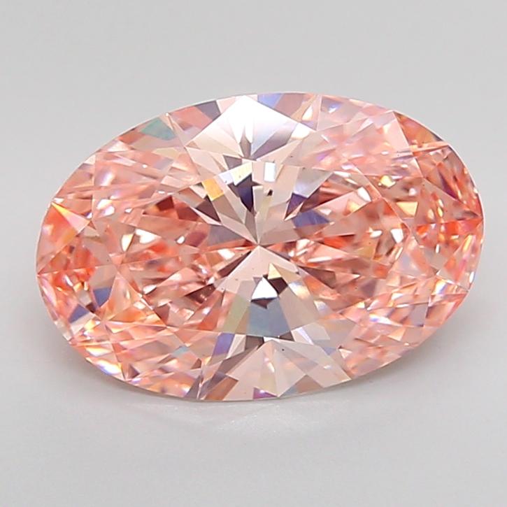 3.62 Ct. Fancy Vivid Pink Oval Lab Grown Diamond
