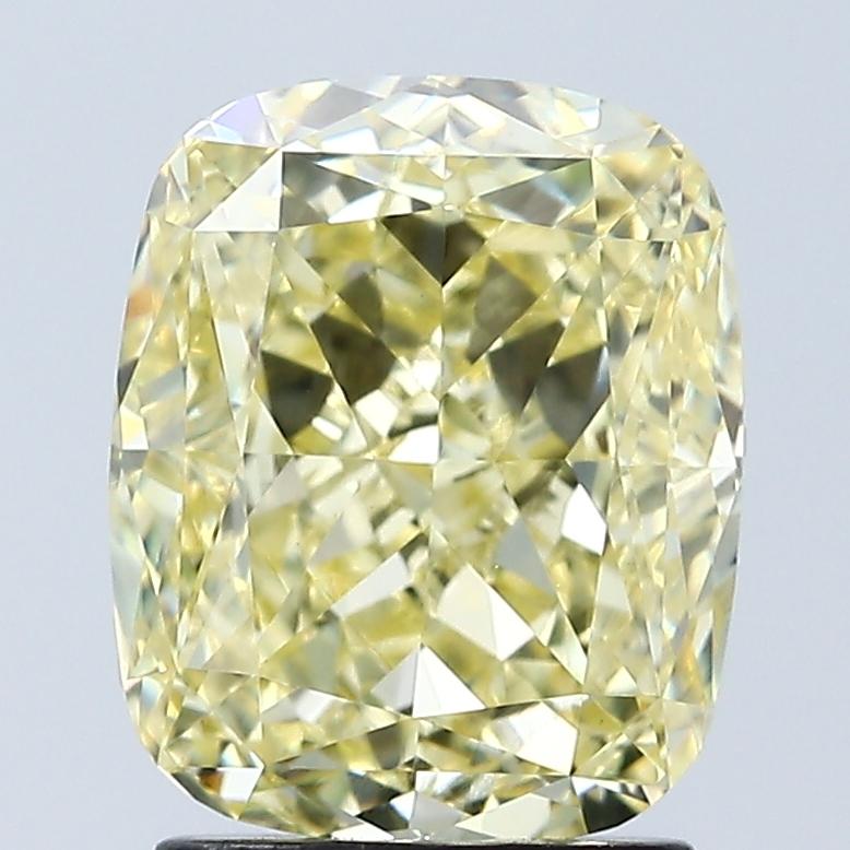2.58 Ct. Fancy Vivid Yellow Cushion Lab Grown Diamond