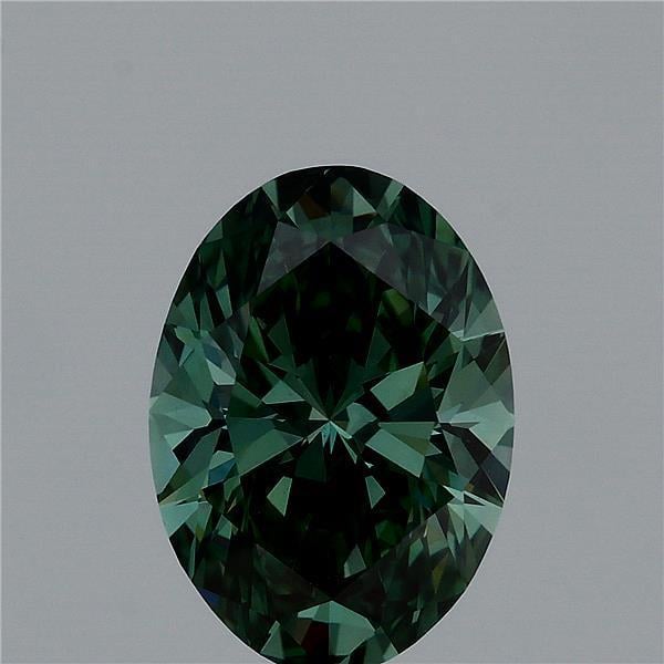 2.05 Ct. Fancy Vivid Green Oval Lab Grown Diamond