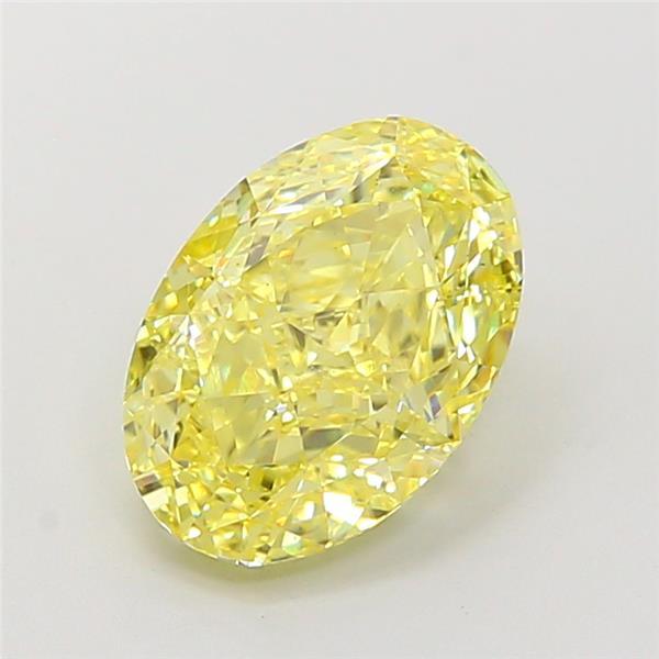 3.07 Ct. Fancy Intense Yellow Oval Lab Grown Diamond