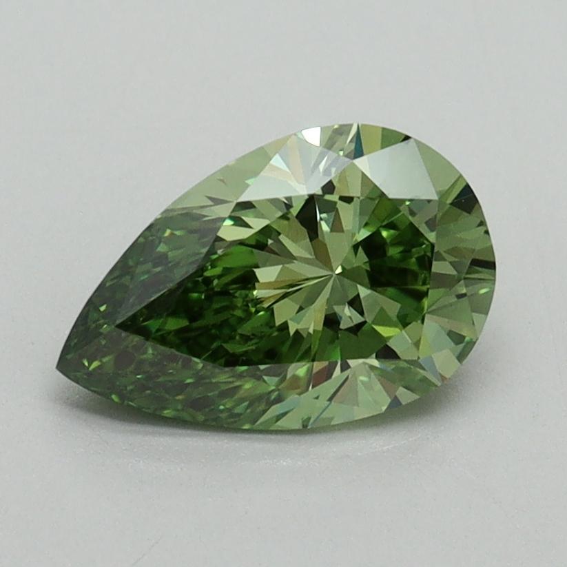 1.08 Ct. Fancy Vivid Green Pear Lab Grown Diamond