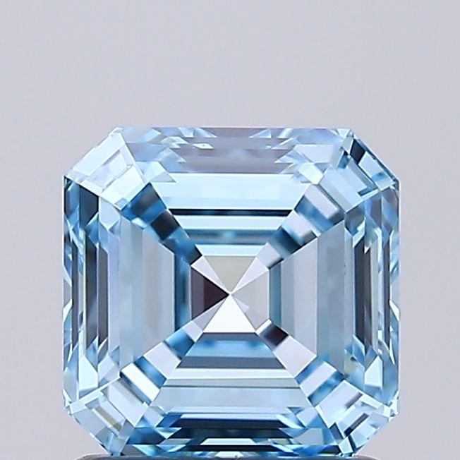 1.14 Ct. Fancy Intense Blue Asscher Lab Grown Diamond